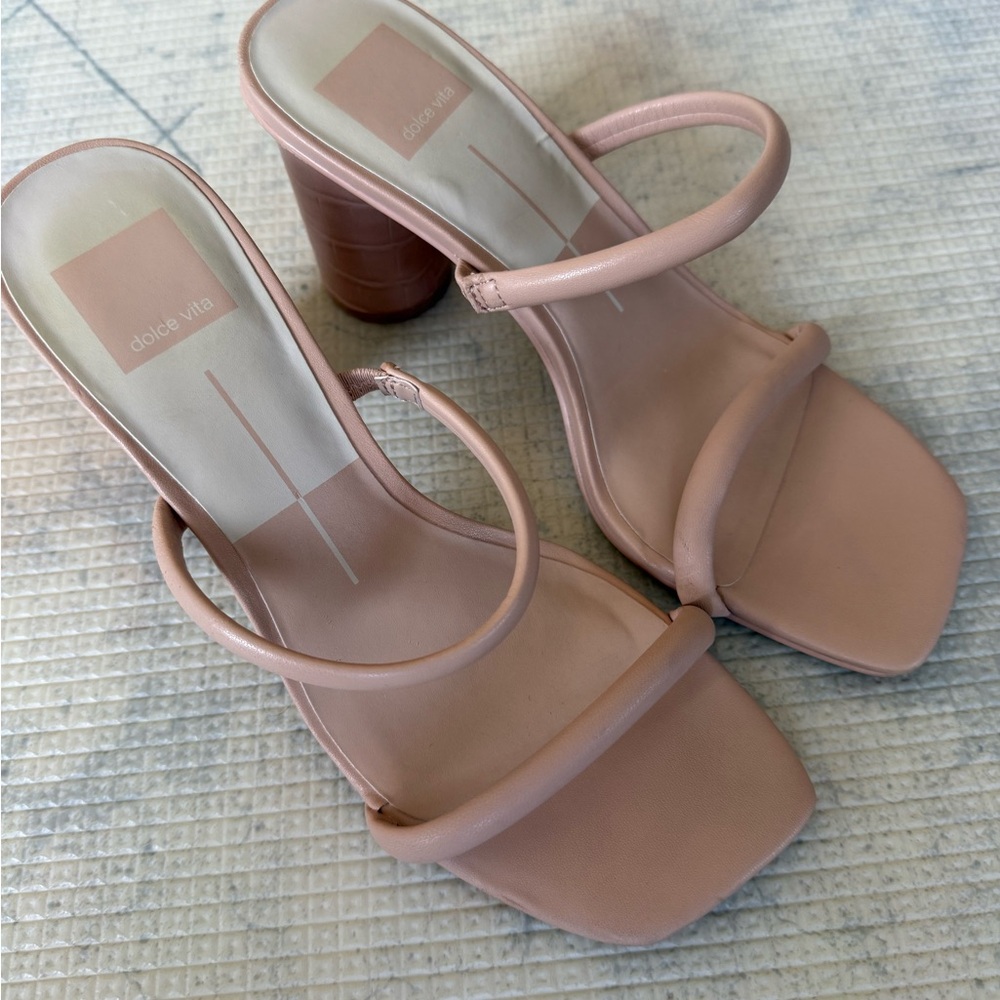 Dolce Vita Pink Noles Heeled Sandals- Stella, Cream